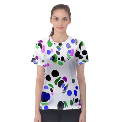 Colorful Random Blobs Background Women s Sport Mesh Tee by Nexatart