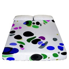 Colorful Random Blobs Background Fitted Sheet (queen Size) by Nexatart