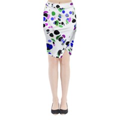 Colorful Random Blobs Background Midi Wrap Pencil Skirt by Nexatart