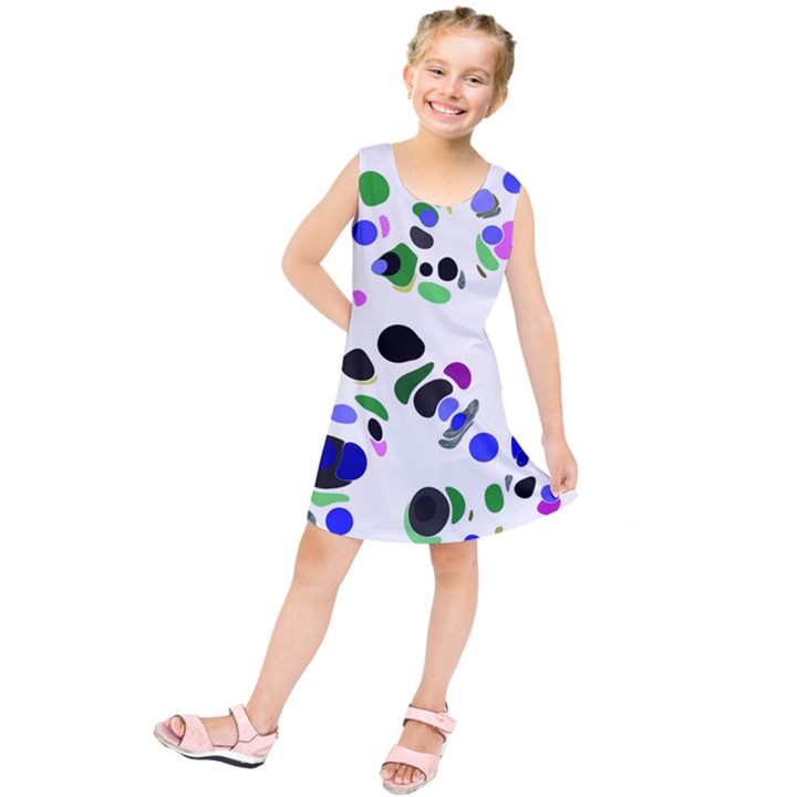 Colorful Random Blobs Background Kids  Tunic Dress