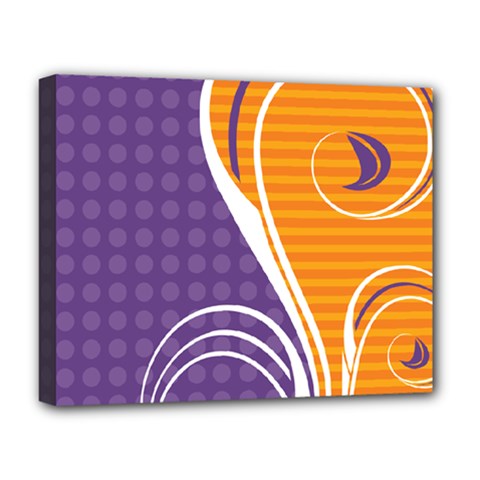 Leaf Polka Dot Purple Orange Deluxe Canvas 20  X 16   by Mariart