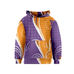 Leaf Polka Dot Purple Orange Kids  Pullover Hoodie by Mariart