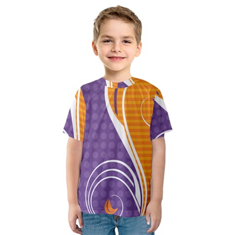 Leaf Polka Dot Purple Orange Kids  Sport Mesh Tee by Mariart