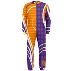 Leaf Polka Dot Purple Orange Onepiece Jumpsuit (men)  by Mariart