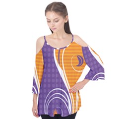 Leaf Polka Dot Purple Orange Flutter Tees