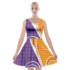 Leaf Polka Dot Purple Orange Velvet Skater Dress by Mariart