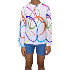 Abstract Background With Interlocking Oval Shapes Kids  Long Sleeve Swimwear by Nexatart