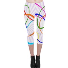 Abstract Background With Interlocking Oval Shapes Capri Leggings  by Nexatart