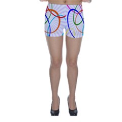 Abstract Background With Interlocking Oval Shapes Skinny Shorts by Nexatart