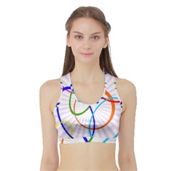 Abstract Background With Interlocking Oval Shapes Sports Bra With Border by Nexatart