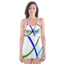 Abstract Background With Interlocking Oval Shapes Skater Dress Swimsuit View1