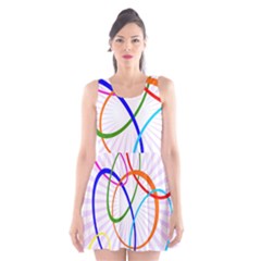 Abstract Background With Interlocking Oval Shapes Scoop Neck Skater Dress by Nexatart