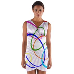 Abstract Background With Interlocking Oval Shapes Wrap Front Bodycon Dress by Nexatart