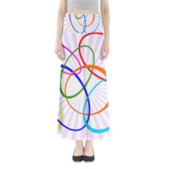 Abstract Background With Interlocking Oval Shapes Maxi Skirts by Nexatart