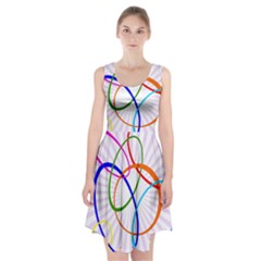 Abstract Background With Interlocking Oval Shapes Racerback Midi Dress