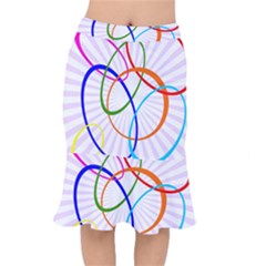 Abstract Background With Interlocking Oval Shapes Mermaid Skirt by Nexatart