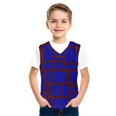 Line Plaid Red Blue Kids  Sportswear by Mariart