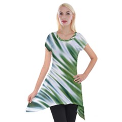 Fluorescent Flames Background Light Effect Abstract Short Sleeve Side Drop Tunic