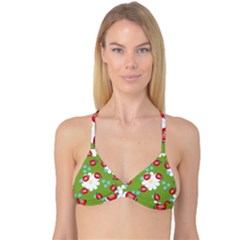 Insect Flower Floral Animals Star Green Red Sunflower Reversible Tri Bikini Top by Mariart