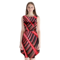 Abstract Of A Red Metal Chair Sleeveless Chiffon Dress  