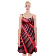 Abstract Of A Red Metal Chair Spaghetti Strap Velvet Dress