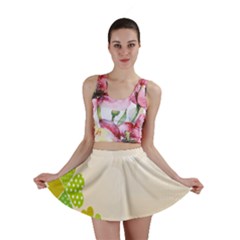 Leaf Polka Dot Green Flower Star Mini Skirt by Mariart