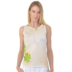 Leaf Polka Dot Green Flower Star Women s Basketball Tank Top