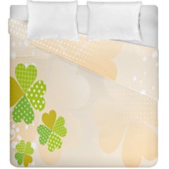 Leaf Polka Dot Green Flower Star Duvet Cover Double Side (king Size)