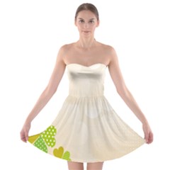 Leaf Polka Dot Green Flower Star Strapless Bra Top Dress by Mariart