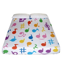 Musical Notes Fitted Sheet (California King Size)