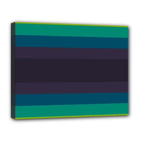 Neon Stripes Line Horizon Color Rainbow Yellow Blue Purple Black Canvas 14  X 11  by Mariart