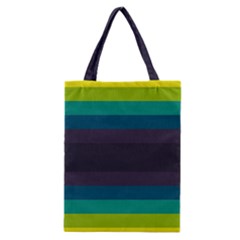 Neon Stripes Line Horizon Color Rainbow Yellow Blue Purple Black Classic Tote Bag by Mariart