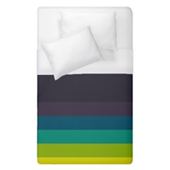 Neon Stripes Line Horizon Color Rainbow Yellow Blue Purple Black Duvet Cover (single Size) by Mariart