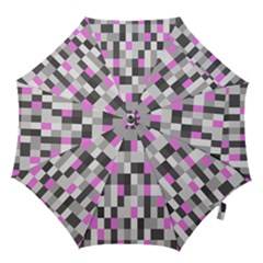 Pink Grey Black Plaid Original Hook Handle Umbrellas (medium) by Mariart