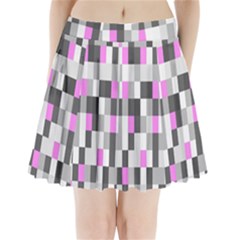 Pink Grey Black Plaid Original Pleated Mini Skirt