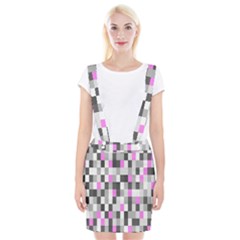 Pink Grey Black Plaid Original Suspender Skirt