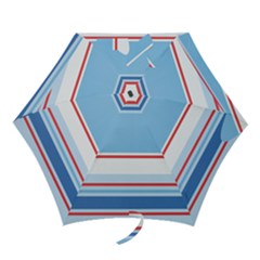 Navy Blue White Red Stripe Blue Finely Striped Line Mini Folding Umbrellas by Mariart