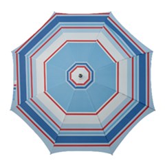 Navy Blue White Red Stripe Blue Finely Striped Line Golf Umbrellas by Mariart