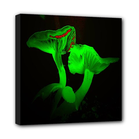 Neon Green Resolution Mushroom Mini Canvas 8  X 8  by Mariart