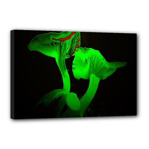 Neon Green Resolution Mushroom Canvas 18  X 12  by Mariart