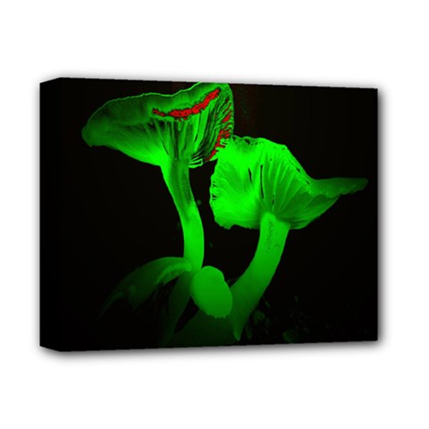 Neon Green Resolution Mushroom Deluxe Canvas 14  X 11  by Mariart