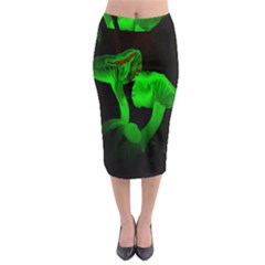 Neon Green Resolution Mushroom Midi Pencil Skirt by Mariart