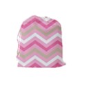 Pink Red White Grey Chevron Wave Drawstring Pouches (Large)  View2