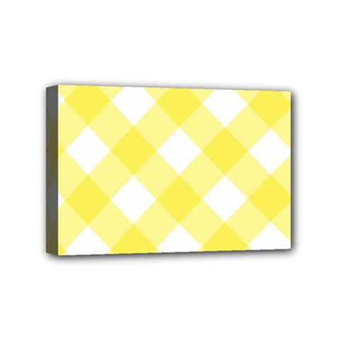 Plaid Chevron Yellow White Wave Mini Canvas 6  X 4  by Mariart