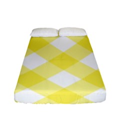 Plaid Chevron Yellow White Wave Fitted Sheet (full/ Double Size) by Mariart