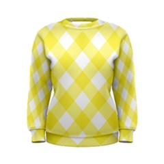 Plaid Chevron Yellow White Wave Women s Sweatshirt by Mariart