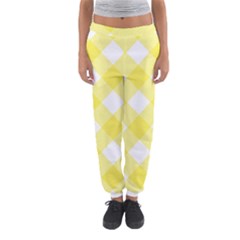 Plaid Chevron Yellow White Wave Women s Jogger Sweatpants by Mariart