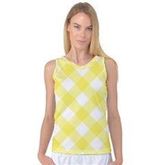 Plaid Chevron Yellow White Wave Women s Basketball Tank Top