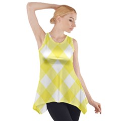 Plaid Chevron Yellow White Wave Side Drop Tank Tunic