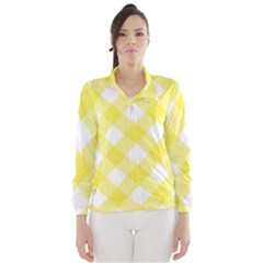 Plaid Chevron Yellow White Wave Wind Breaker (women) by Mariart